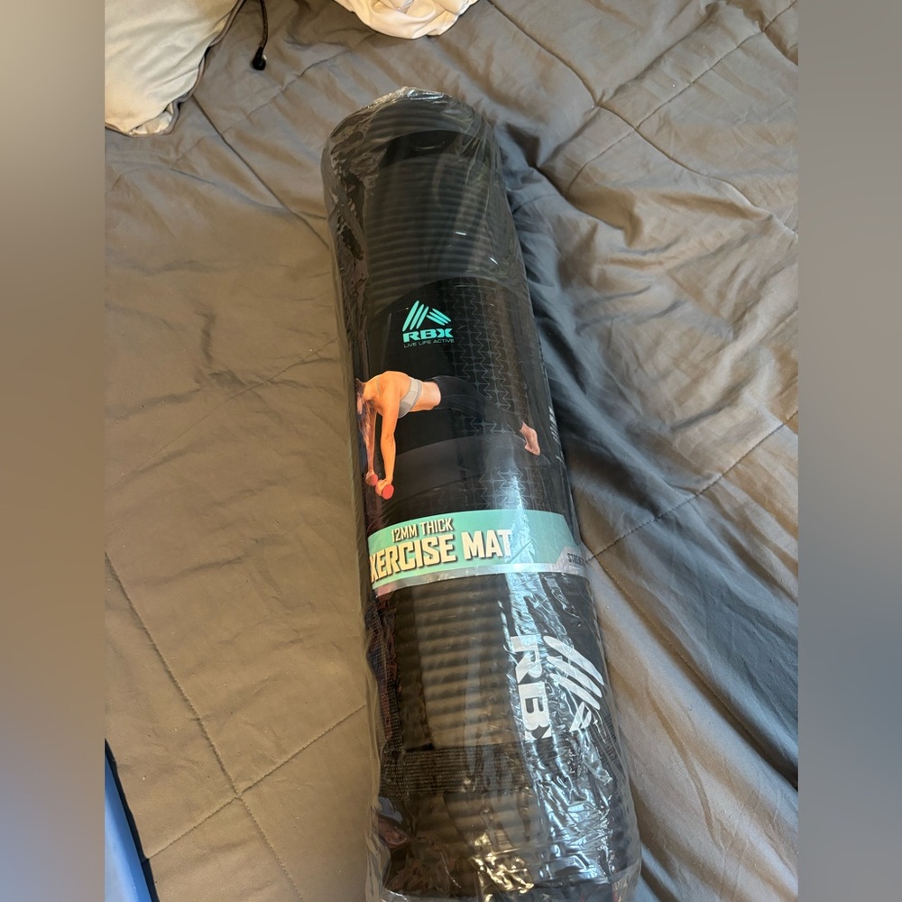 RBX Black Fitness Mat with Non-Slip Surface